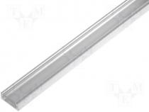 Profiles for LED modules, flat, L 1m, aluminium, transparent