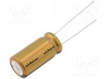 Capacitor  electrolytic, THT, 10uF, 100V, Ø6.3x11mm, Pitch 2.5mm