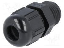 Cable gland, PG7, IP68, Mat  polyamide, black, Man.series  SKINTOP