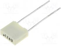 Capacitor  polyester, 100nF, 63V, Pitch 5mm, 5%, 2.5x6.5x7.2mm