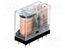 Relay  electromagnetic, DPDT, Ucoil 24VDC, 3A/250VAC, 3A/30VDC