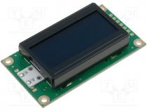 Display  LCD, alphanumeric, FSTN Negative, 8x2, black, LED, PIN 14