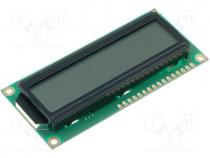 Display  LCD, alphanumeric, FSTN Positive, 16x2, gray, LED, PIN 16
