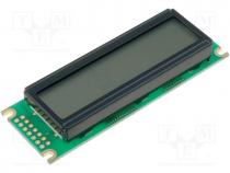 Display  LCD, alphanumeric, FSTN Positive, 16x2, green, LED, PIN 14