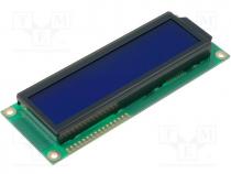 Display  LCD, alphanumeric, STN Negative, 16x2, blue, LED, PIN 16