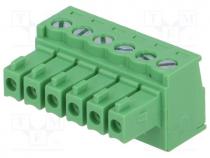 Pluggable terminal block, plug, female, 3.5mm, straight, ways 6