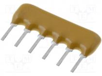 Resistor network  X, 1.2k, No.of resistors 5, THT, 0.2W, 2%, 100V