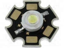 Power LED, P 1W, 4000-10000K, white cold, 85-100lm, 120