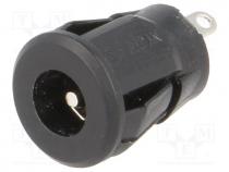 Socket, DC supply, male, 5,5/2,1mm, 5.5mm, 2.1mm, soldering, 500mA