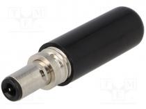 Plug, DC supply, female, 5,5/2,5mm, 5.5mm, 2.5mm, with lock, 1A