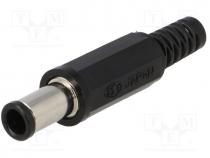 Plug, DC supply, female, 5,5/3,3/1mm, 5.5mm, 3.3mm, for cable, 1A