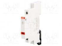 LED indicator, 115....250VAC, Mounting  DIN, 9mm, Colour  red