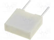 Capacitor  polyester, 2.2nF, 100VDC, Pitch 5mm, 10%, -55....105C