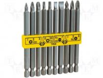 Set of long screwdriver bits 100mm