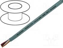 Cable, stranded, Cu, 2x0,14mm2, grey, PVC, LiYY, 350V