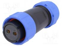 Plug, female, SP21, PIN 2, IP68, 7....12mm, soldering, for cable, 500V