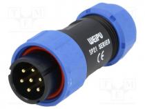 Plug, male, SP21, PIN 7, IP68, 7....12mm, soldering, for cable, 500V