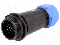 Plug, male, SP21, PIN 12, IP68, 7....12mm, soldering, for cable, 400V