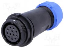 Plug, female, SP21, PIN 12, IP68, 7....12mm, soldering, for cable, 400V