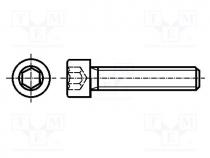 Screw, M2x8, Head  cheese head, Cut  hexagon socket, steel, zinc