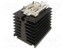 Heatsink  extruded, for one phase solid state relays, black