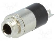 Socket, Jack 3,5mm, female, stereo, ways 3, straight, soldering