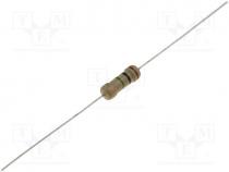 Resistor  carbon film, THT, 3.3k, 0.5W, 5%, Ø3.2x9mm, Leads  axial