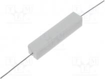Resistor  wire-wound, cement, THT, 27, 10W, 5%, 48x9.5x9.5mm
