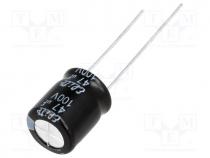 Capacitor  electrolytic, THT, 47uF, 100VDC, Ø10x12.5mm, Pitch 5mm
