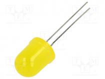 LED, 10mm, yellow, 40-45mcd, 40, Front  convex