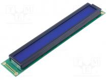 Display  LCD, alphanumeric, STN Positive, 40x2, blue, LED, PIN 16