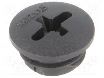 Stopper, M12, IP54, Mat  polyamide, black, Man.series  SKINDICHT