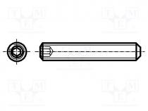 Screw, M8x20, DIN 913, Head  without head, imbus, steel, HEX 4 mm