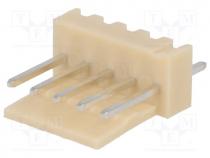 Socket, wire-board, male, NS25, 2.54mm, PIN  5, THT, 250V, 3A, tinned