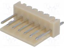 Socket, wire-board, male, NS25, 2.54mm, PIN  7, THT, 250V, 3A, tinned