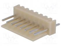Socket, wire-board, male, NS25, 2.54mm, PIN  8, THT, 250V, 3A, tinned