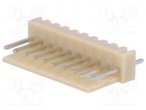 Socket, wire-board, male, NS25, 2.54mm, PIN  10, THT, 250V, 3A, tinned