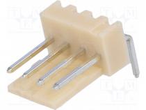 Socket, wire-board, male, NS25, 2.54mm, PIN  4, THT, 250V, 3A, tinned