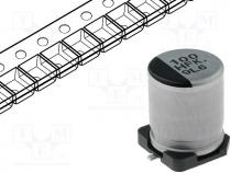 Capacitor  electrolytic, low impedance, SMD, 100uF, 50VDC, 20%