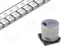 Capacitor  electrolytic, low impedance, SMD, 150uF, 100VDC, 20%