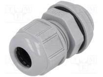 Cable gland, PG11, IP68, Mat  polyamide, dark grey, UL94V-2