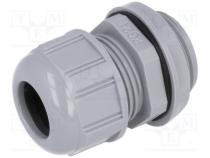 Cable gland, PG21, IP68, Mat  polyamide, dark grey, UL94V-2