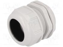 Cable gland, PG48, IP68, Mat  polyamide, light grey, UL94V-2