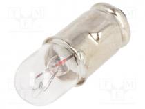 Filament lamp  bayonet, BA7S, 12VDC, 100mA, Ø 6.6mm, L 20mm