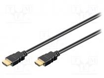 Cable, HDMI 1.4, HDMI plug, both sides, 10m, black