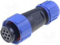 Plug, female, SP13, PIN 7, IP68, 4....6.5mm, 5A, soldering, for cable