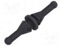 Fastener for fans and protections, Øcutout 5mm, black