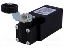 Limit switch, angled lever with roller, plastic roller Ø20mm