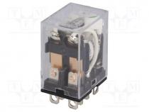 Relay  electromagnetic, DPDT, Ucoil 24VDC, 10A/110VAC, 10A/24VDC