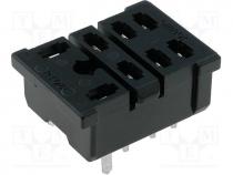 Socket, PIN 8, 10A, 250VAC, H 12mm, W 22mm, Mounting  PCB, -25....55C